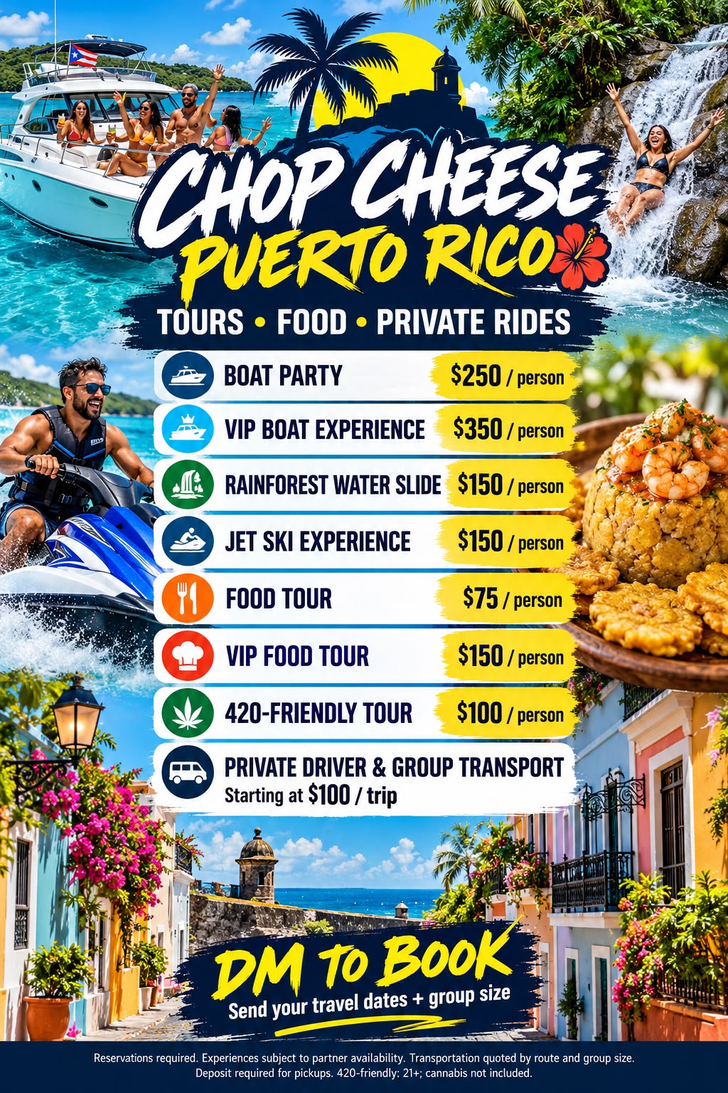 Chop Cheese Puerto Rico Menu Flyer