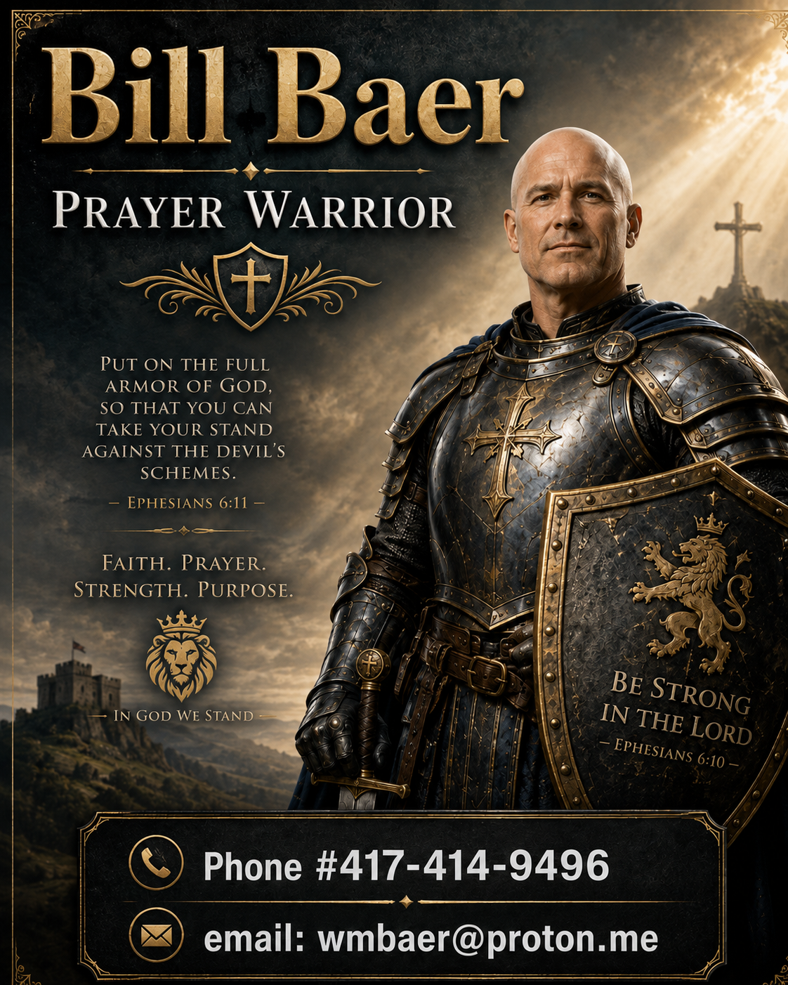 Bill Baer Prayer Warrior Digital Business Card