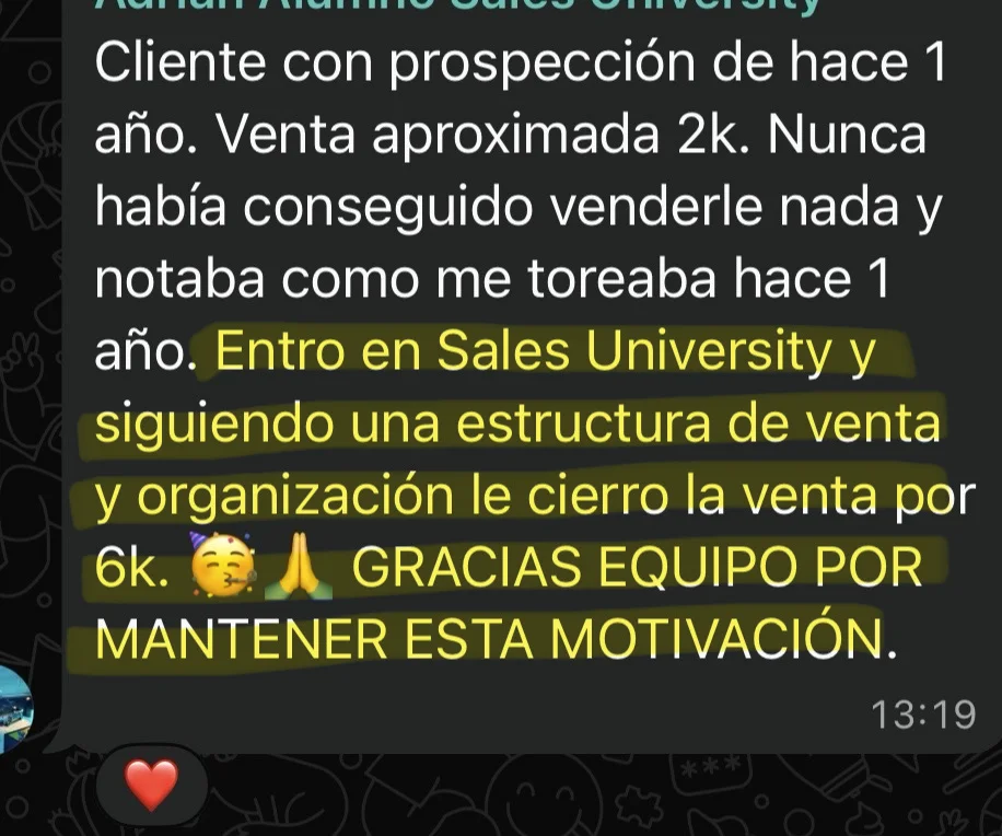 Testimonio cliente Sales University