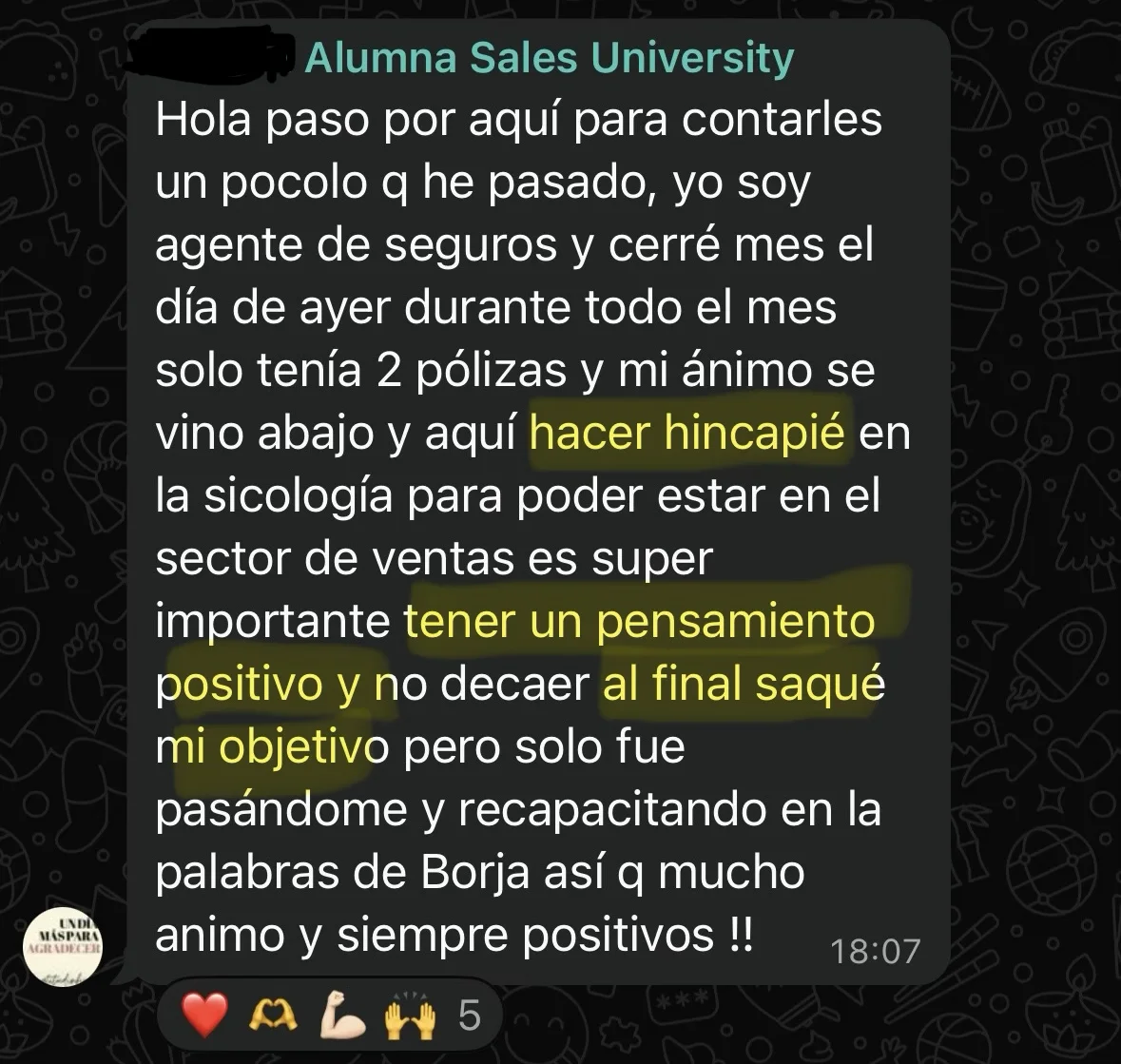 Testimonio cliente Sales University