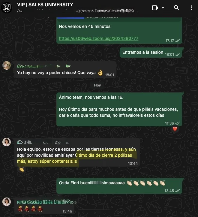 Testimonio cliente Sales University