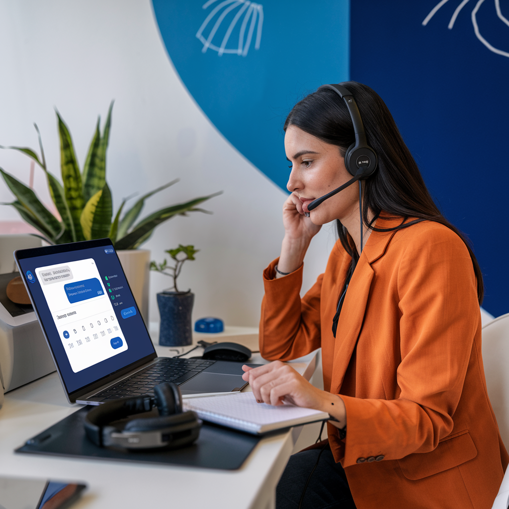 Agente usando SMS y llamadas desde Latinos CRM Plus