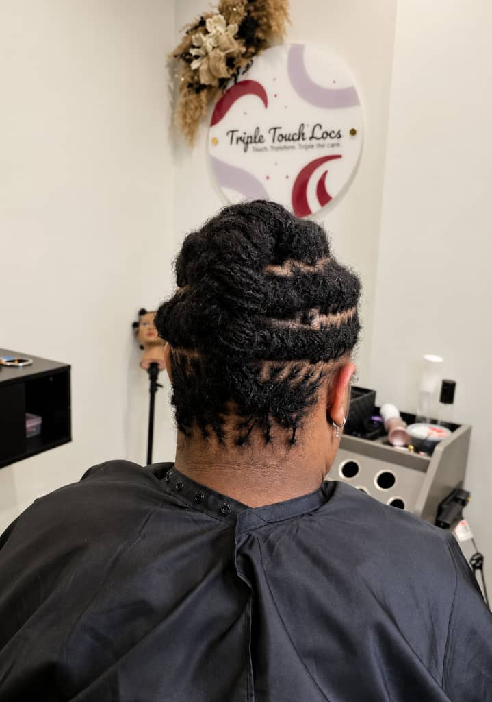 Beautifully styled locs by Triple Touch Locs. Beautifully styled locs by Triple Touch Locs.