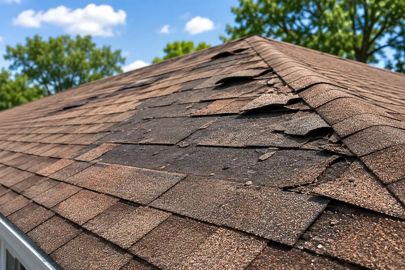 Residential roof flashing around roof edge and chimney