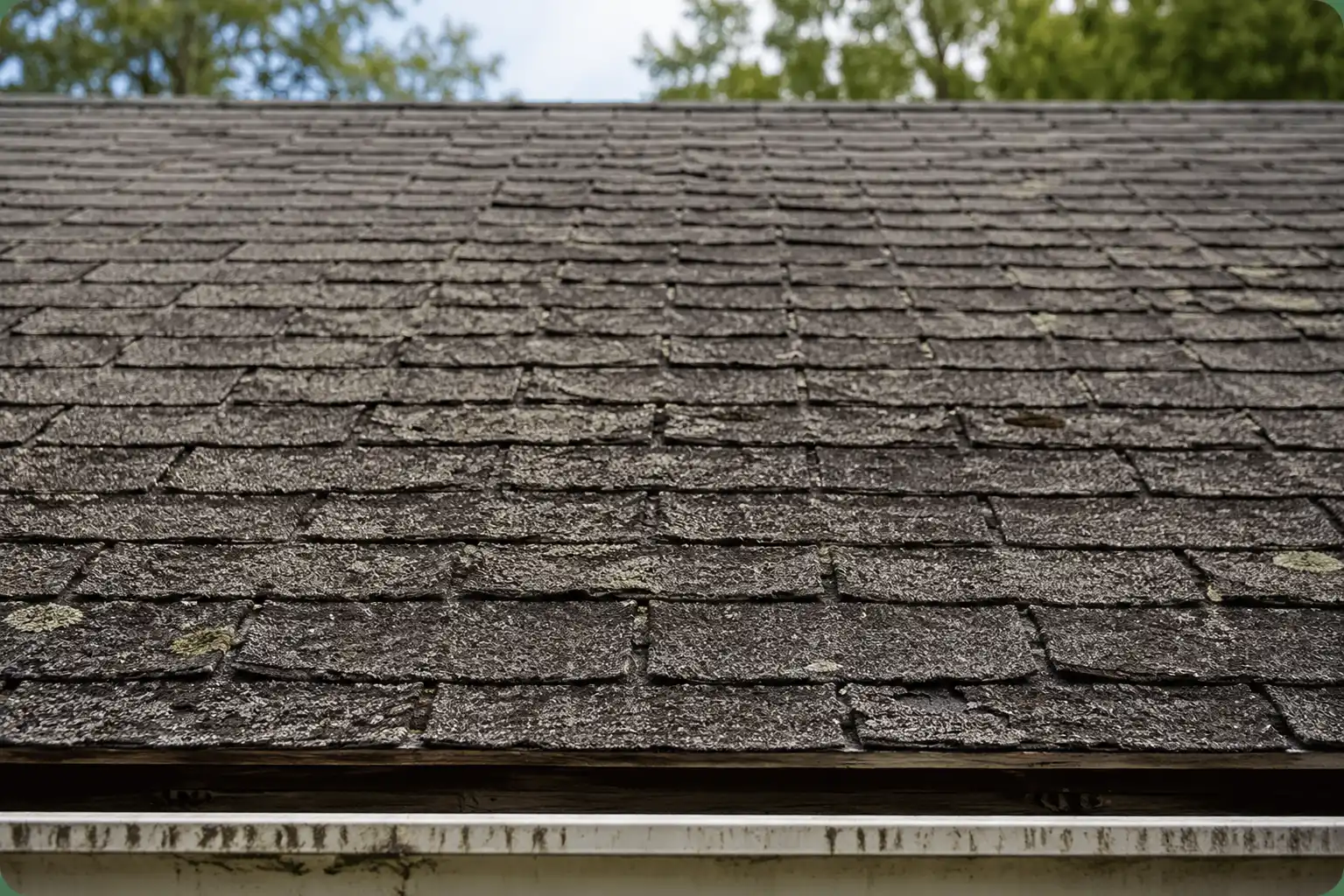 Water leaking through a residential roof