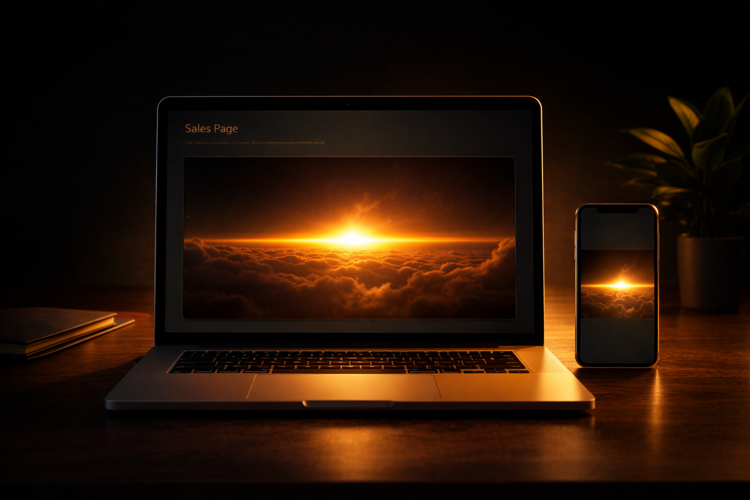 Clean distraction-free video player on a sales page