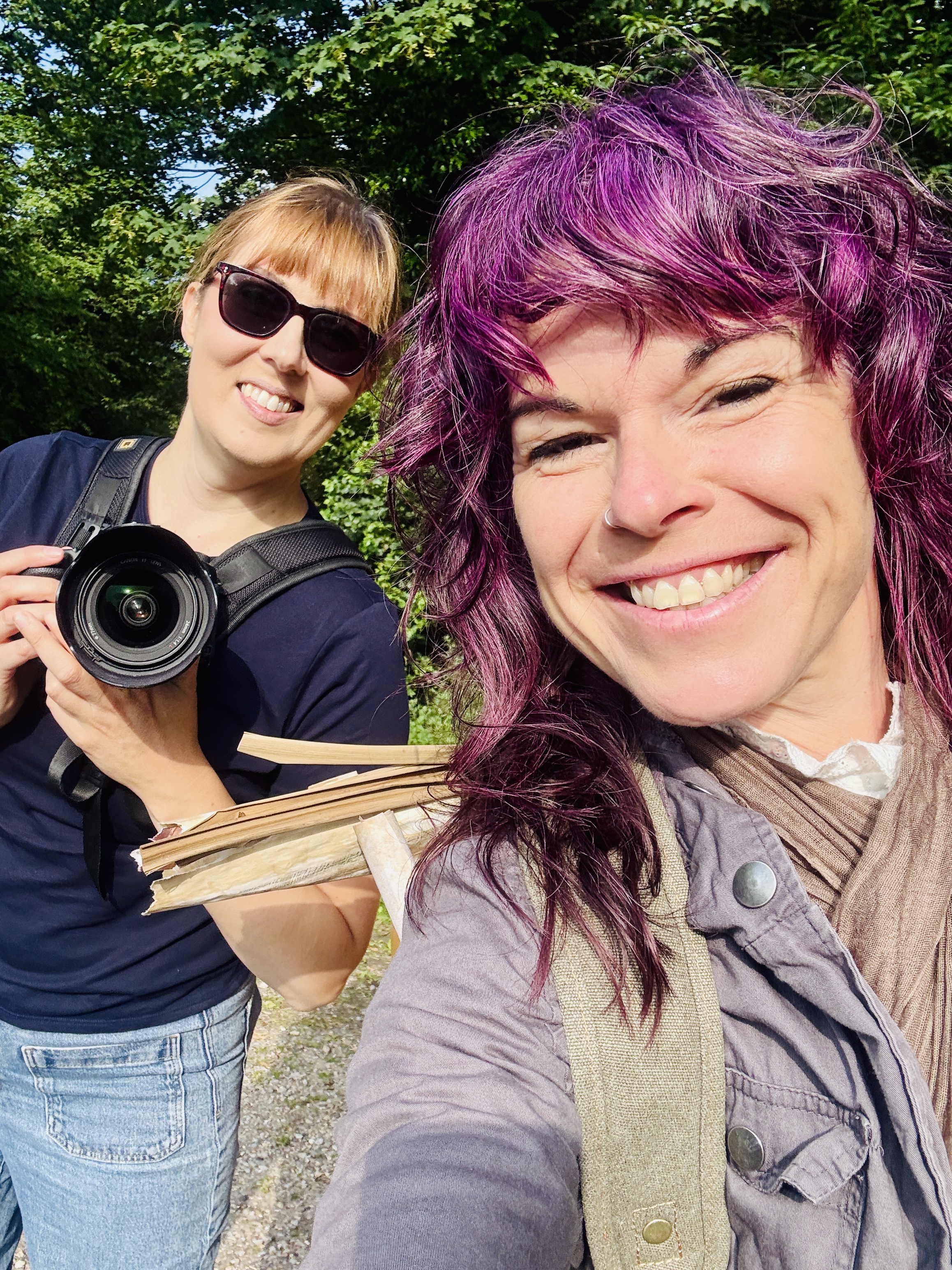 Kylie Dixon and photographer Alice Slee on location