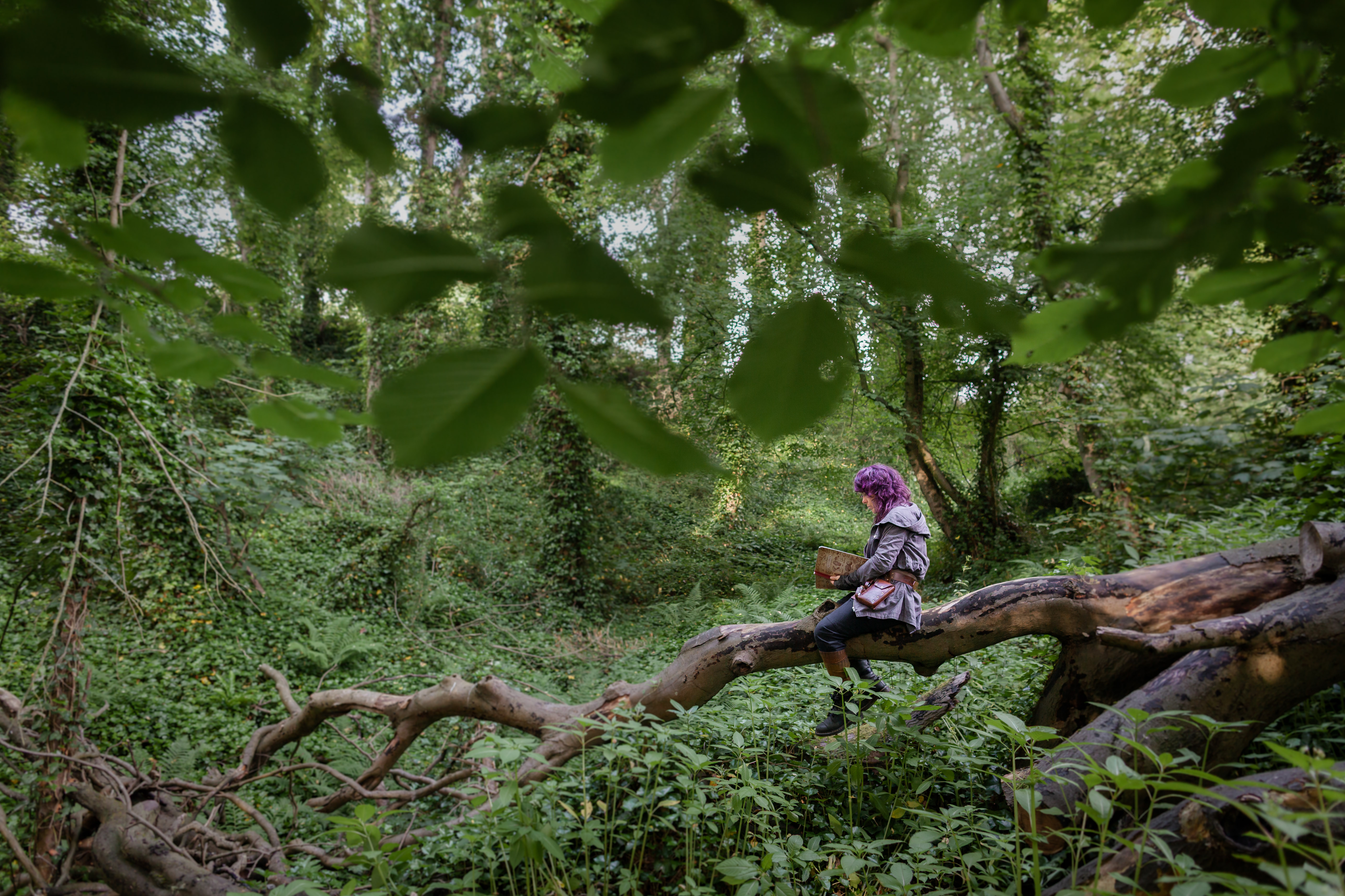 Kylie Dixon within the forest world created for her brand