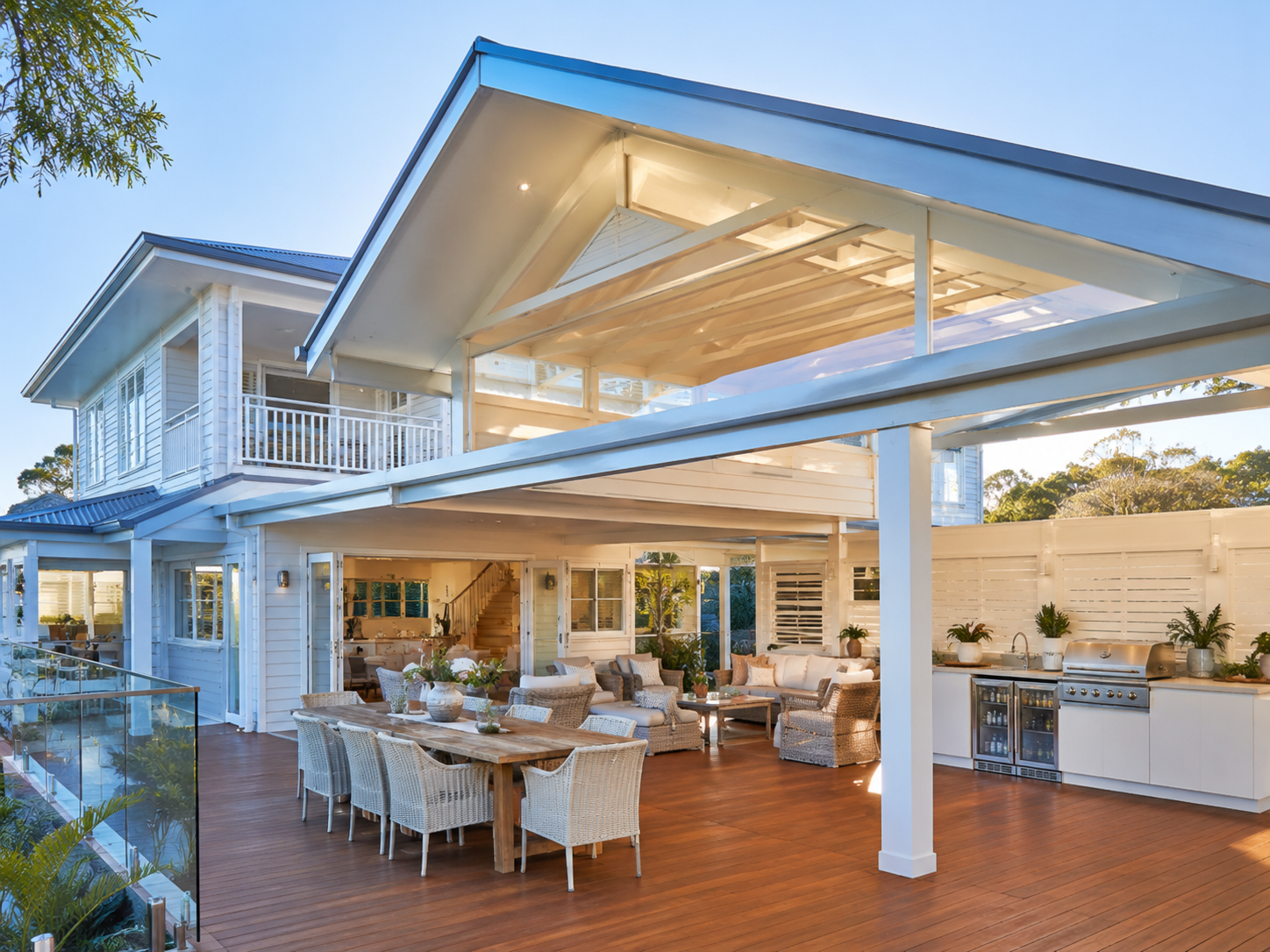 Flyover split-gable patio