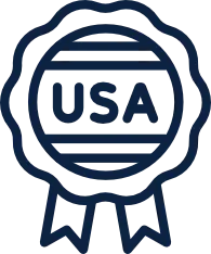 Made in USA badge — One-Track retractable screens manufactured in America