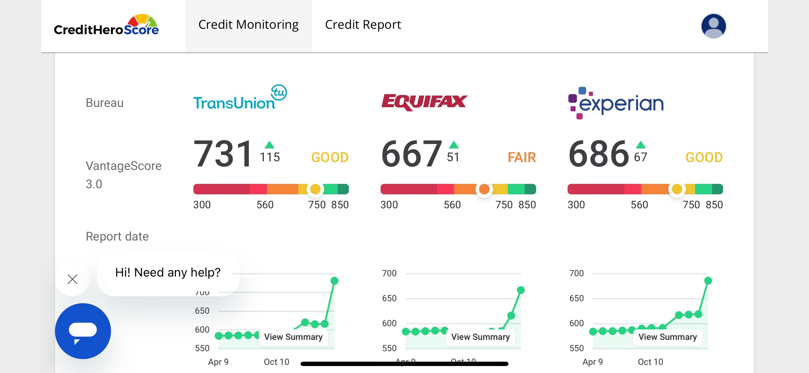 Holly credit report Equifax 667