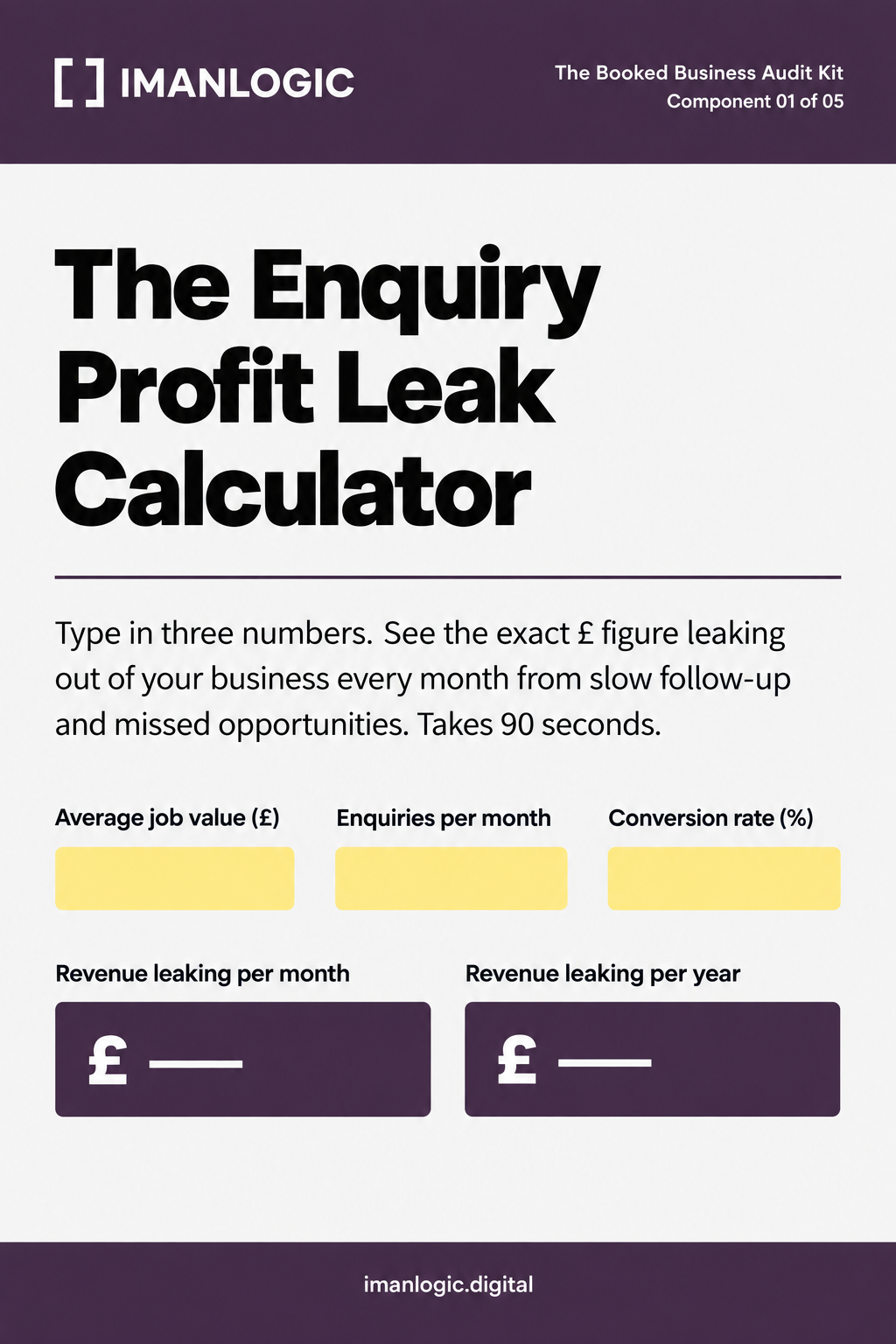 The Enquiry Profit Leak Calculator