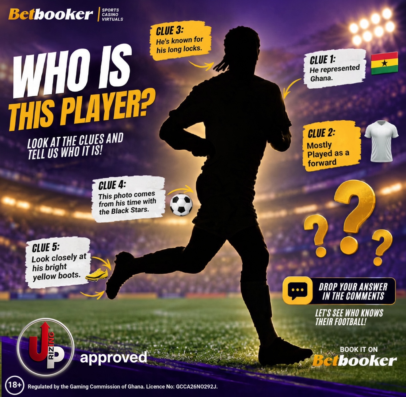 Betbooker 'Who is this player?' Black Stars football quiz, Uprising approved