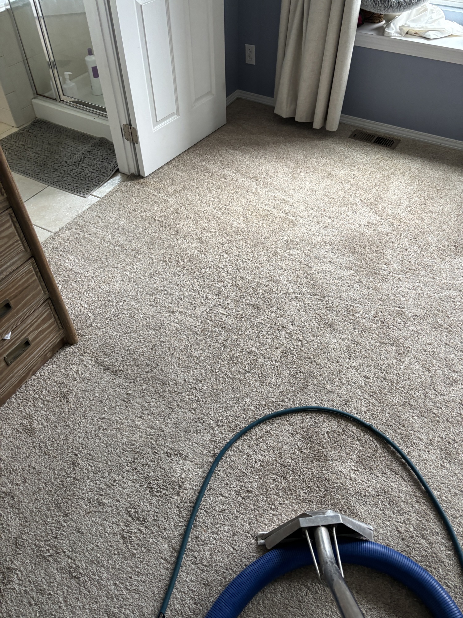Carpet cleaning setup outside a Victorian rental home in downtown Littleton CO