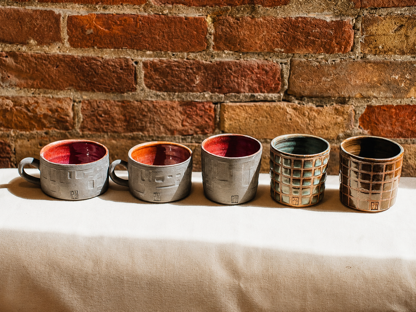 Rustic pottery mugs