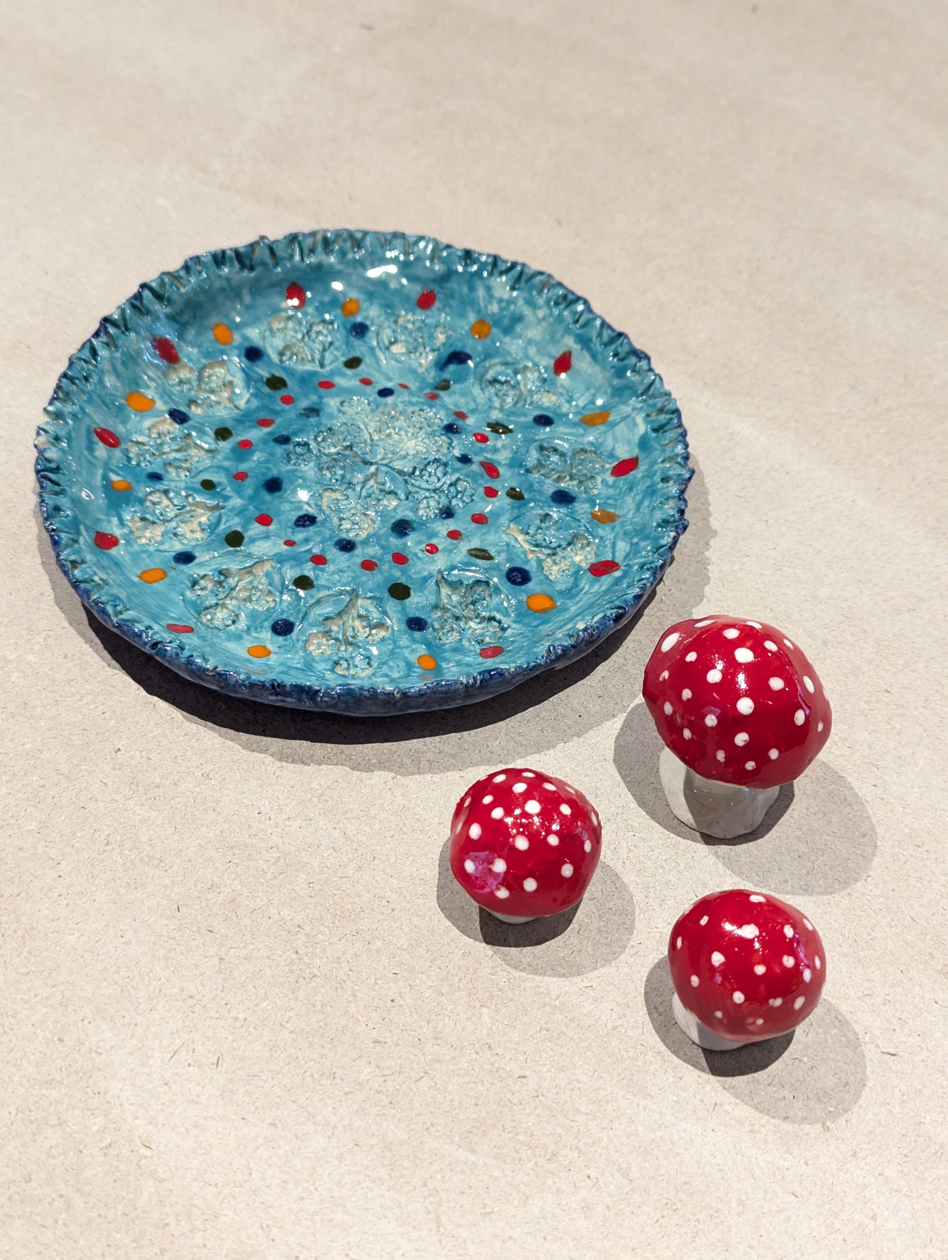 Hand-building and painting pottery at Spin Pottery Studio