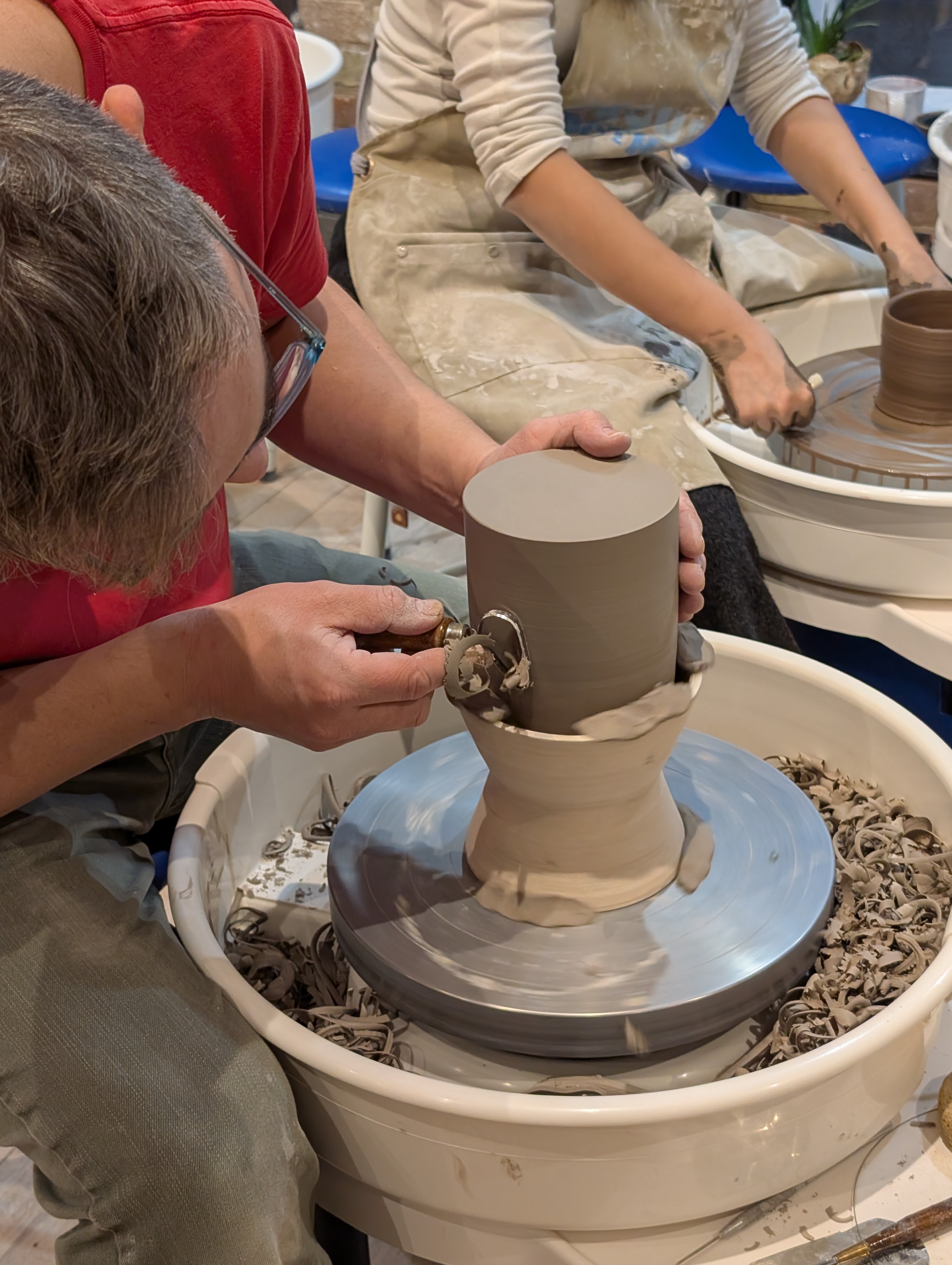 In-depth pottery practice during an 8-week class