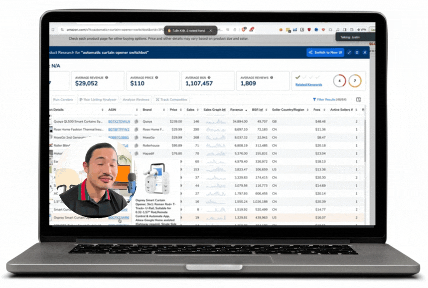 Justin checking product data live