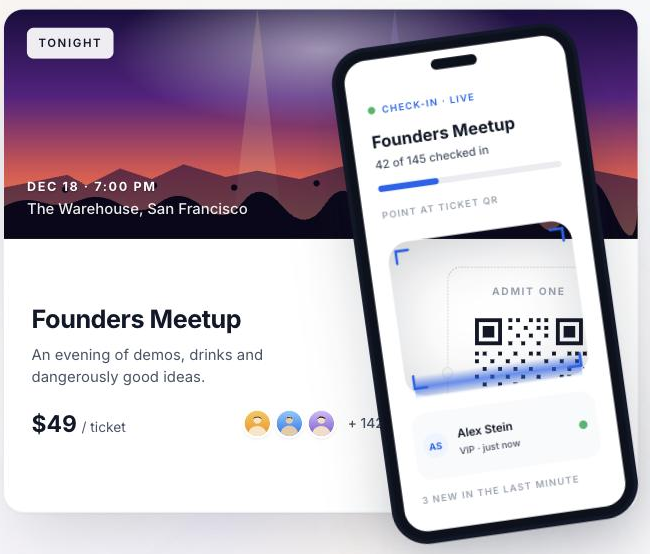 LeadLeaf Events and Ticketing interface
