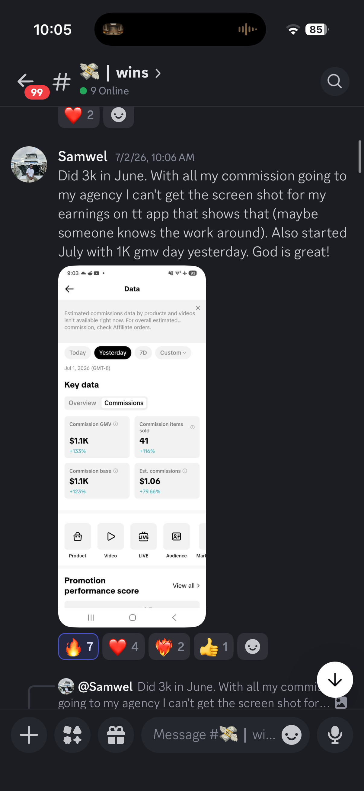 Samwel Discord screenshot