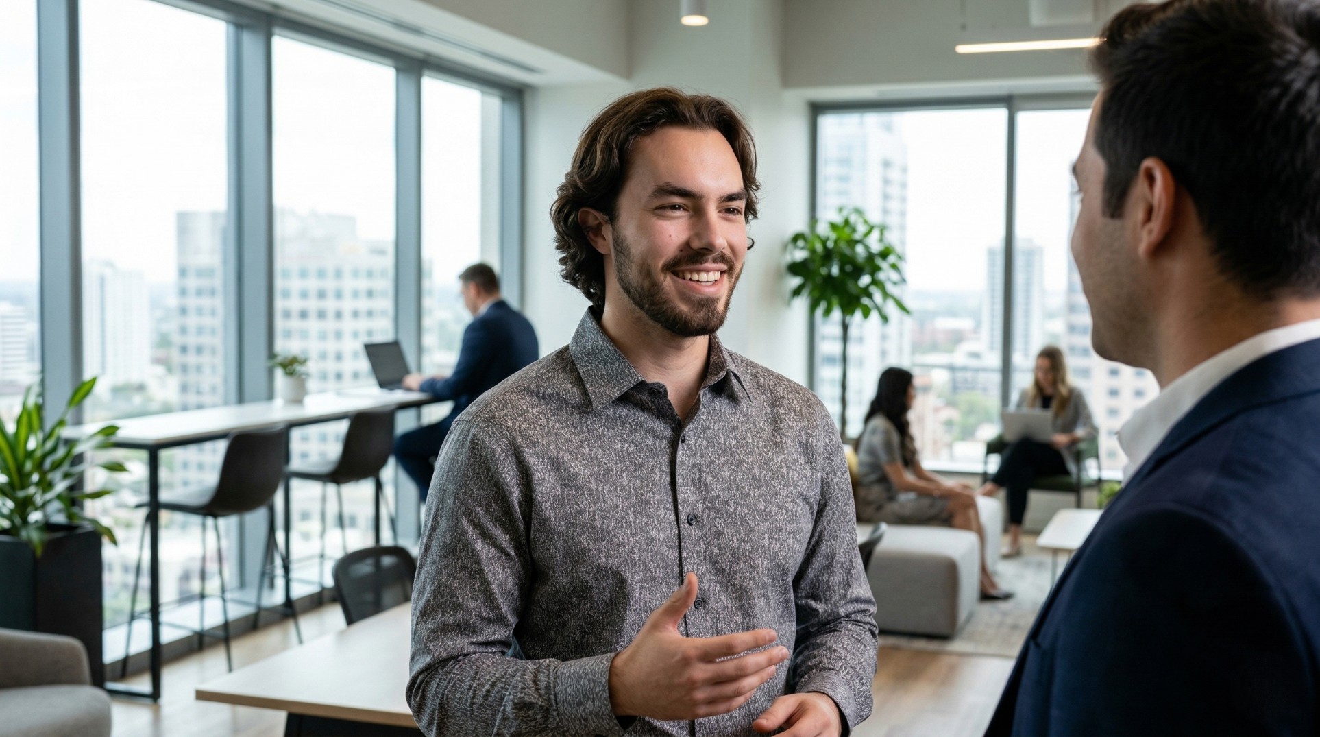 Devan Dorzok commercial real estate Milwaukee professional setting at brokerage office representing confidence in investing