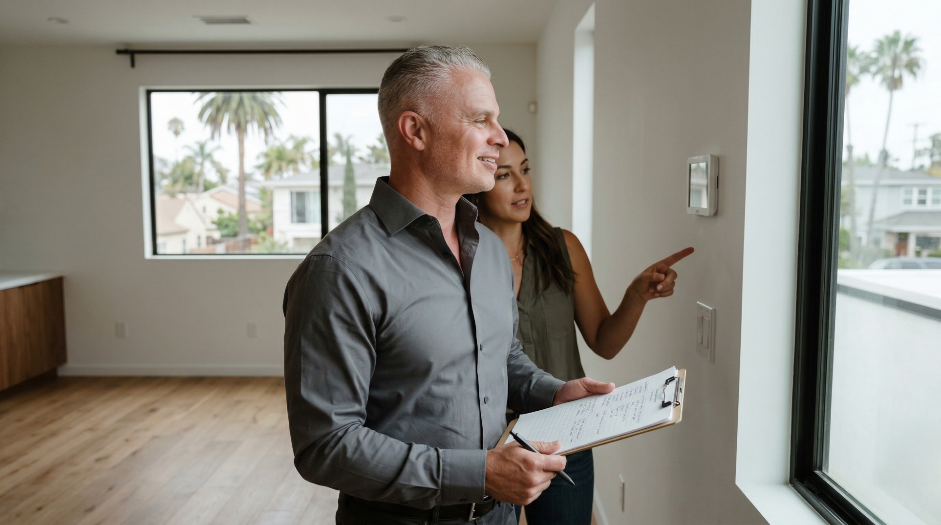 Michael Abraham evaluating Los Angeles duplex property for value add multifamily investing strategy