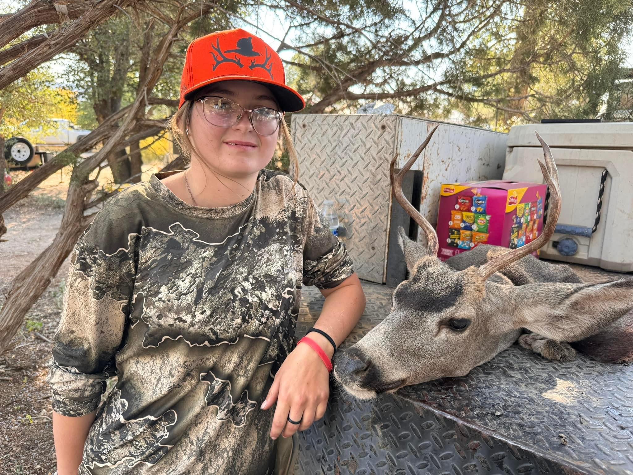 Arizona Mule Deer youth hunt participant with deer