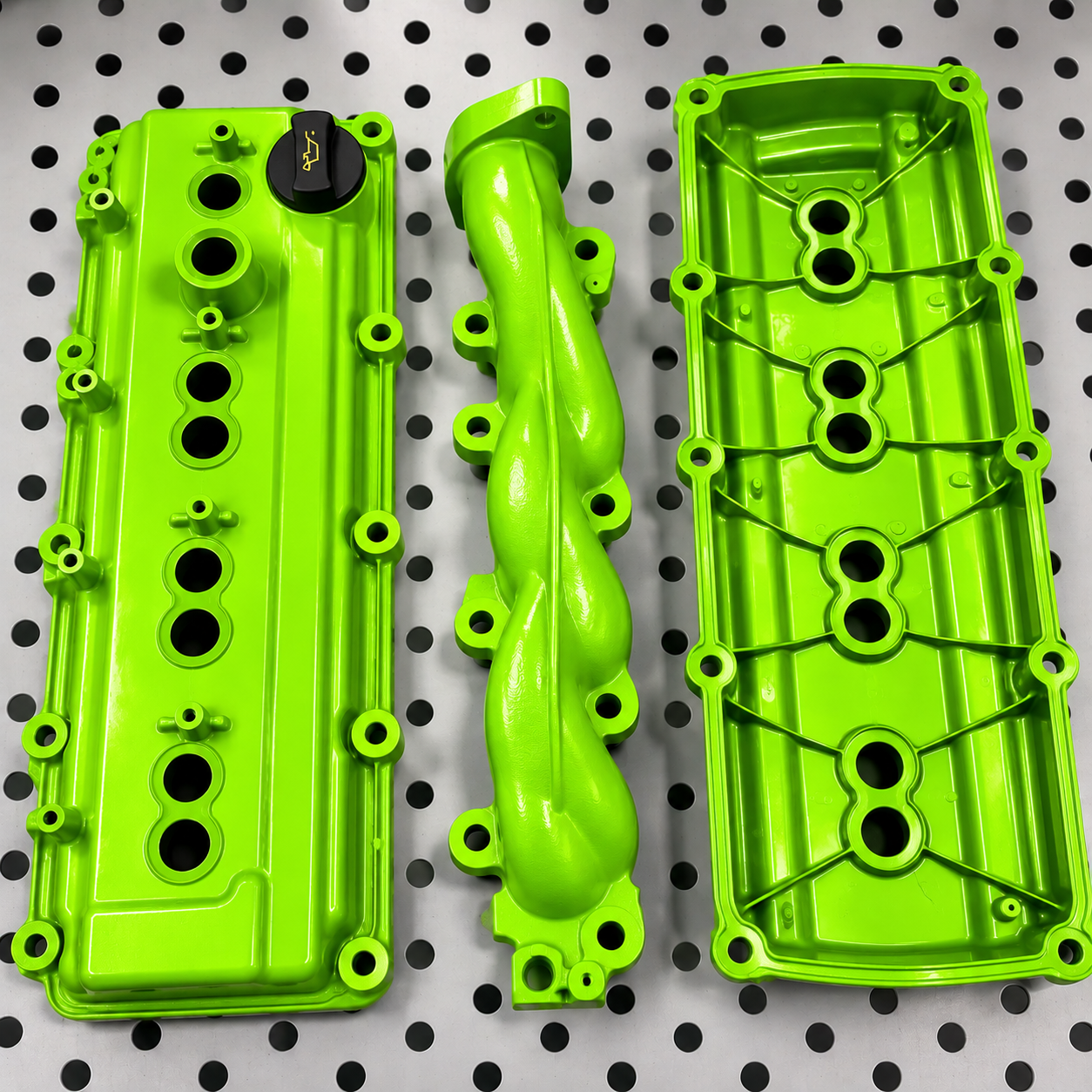 After powder coating — cured showroom finish