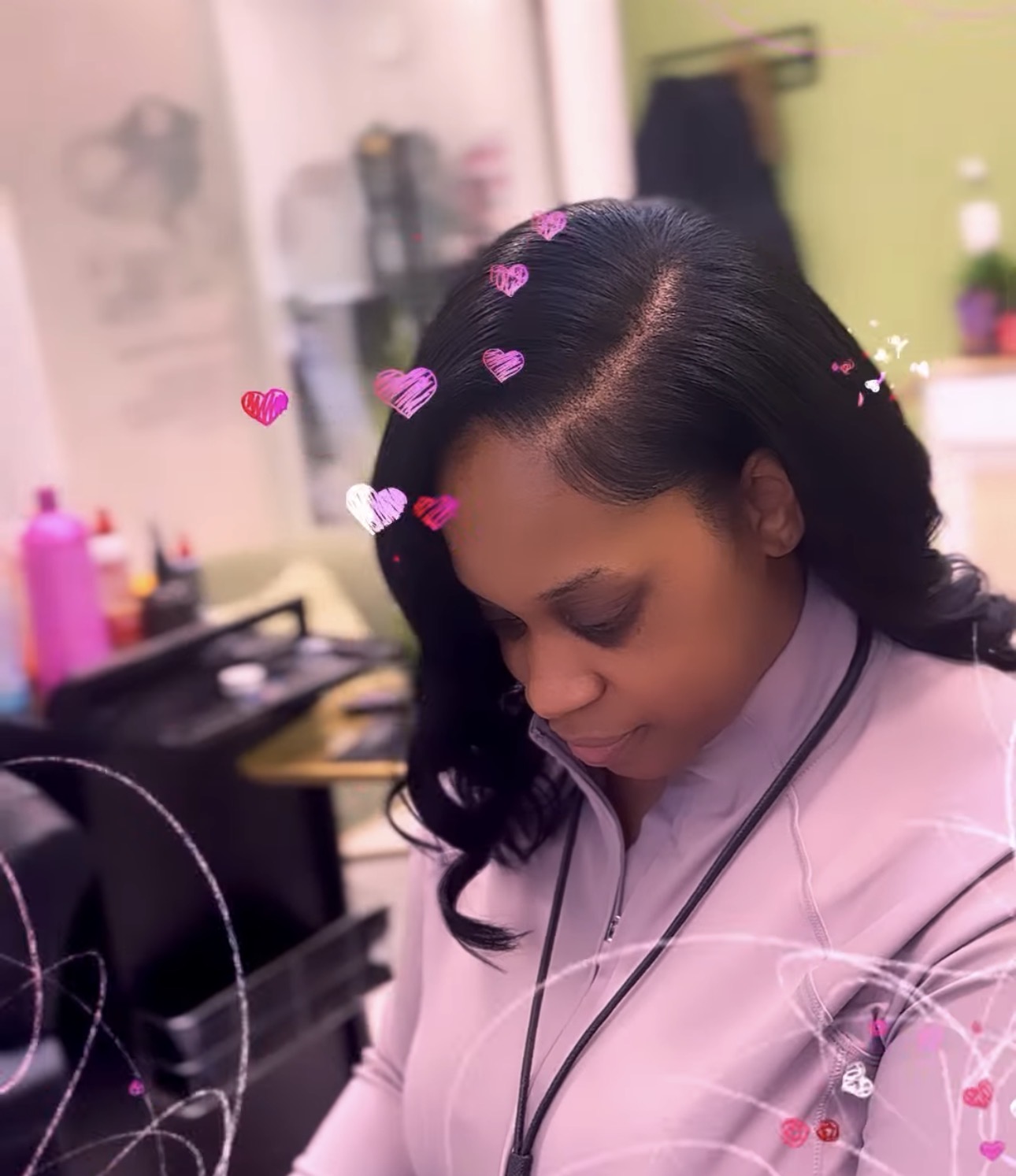 Flawless frontal install showing seamless hairline