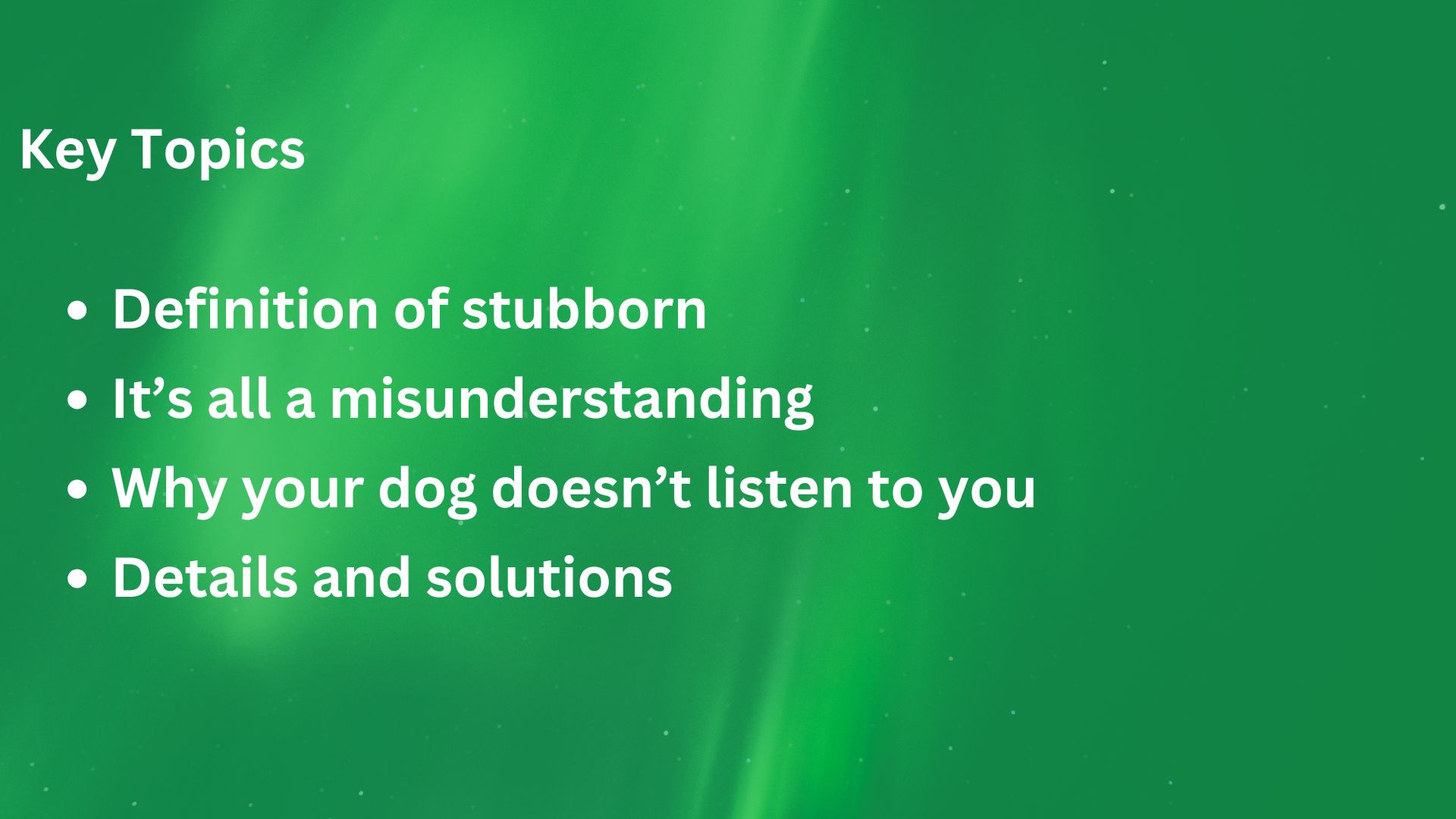 List the Key Topics for this blog post