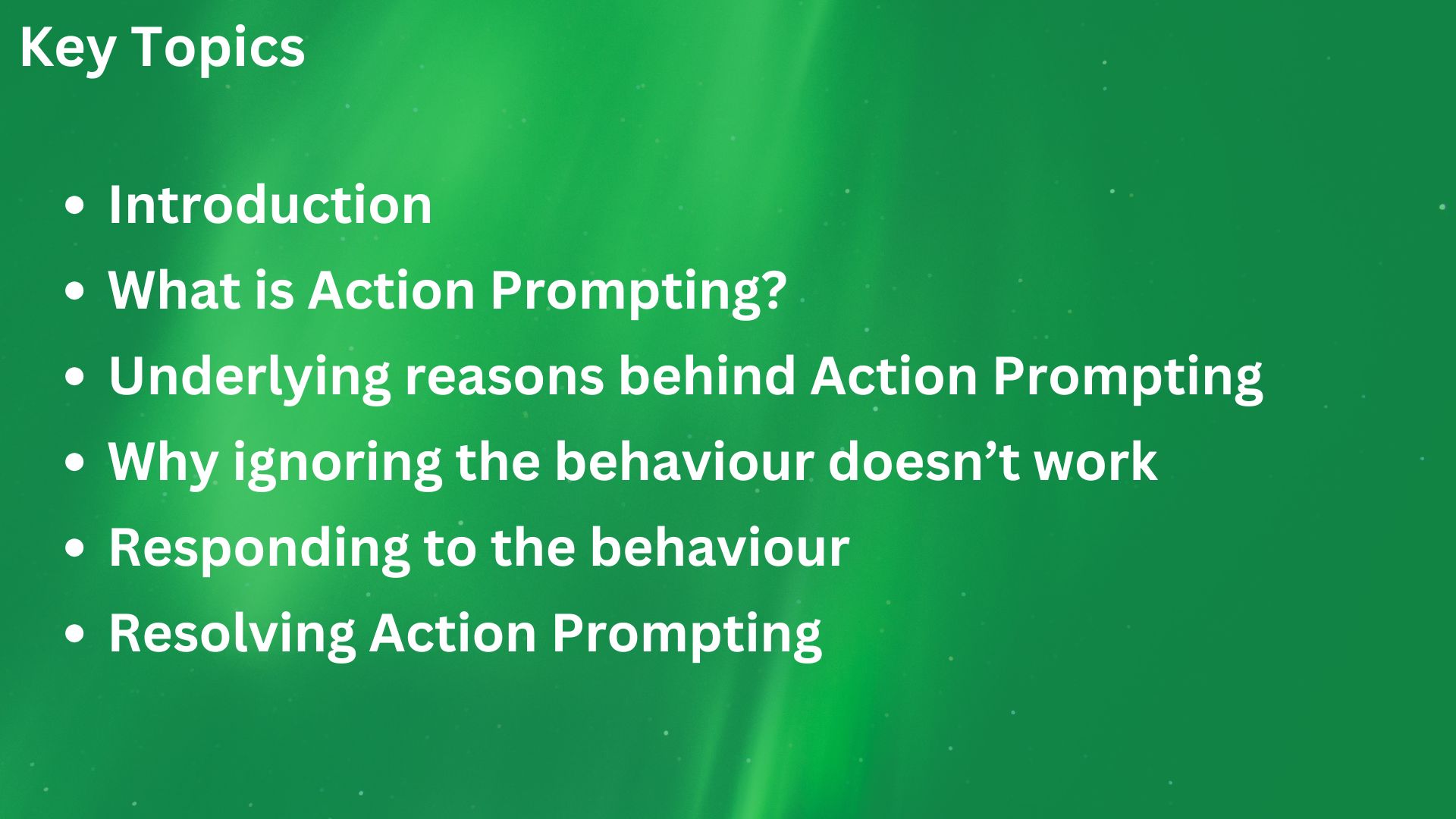 Key topics for this post