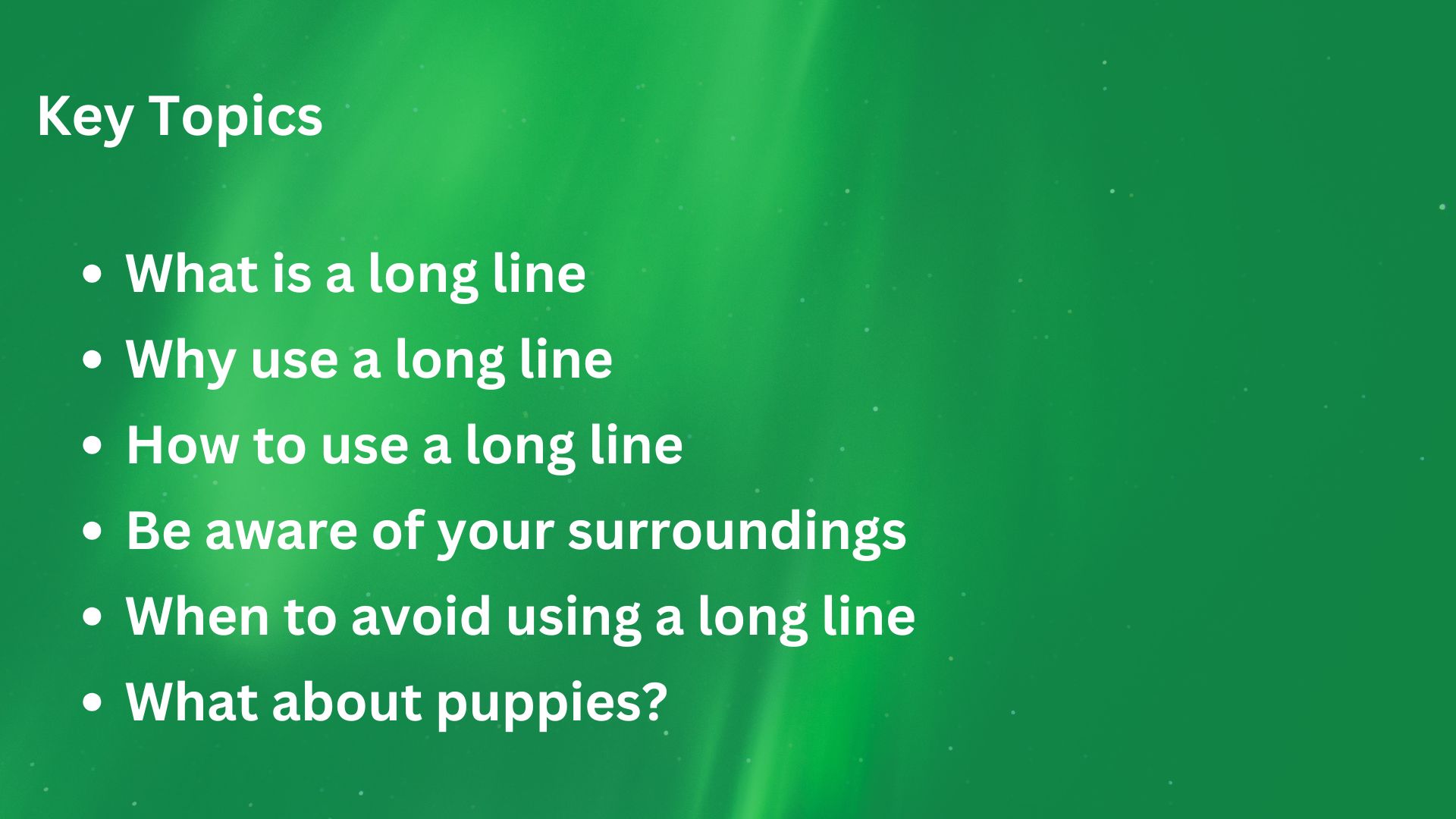 Key Topics for this blog post