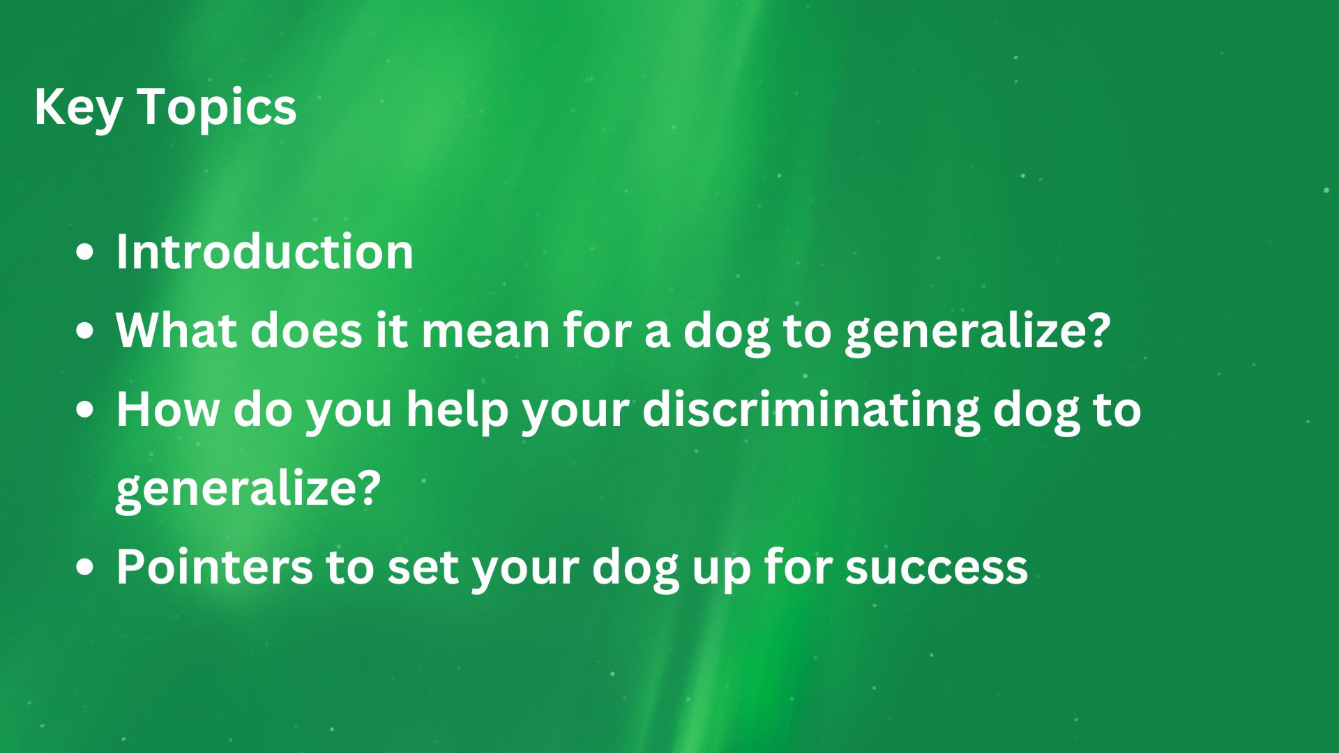 Key topics in this blog post