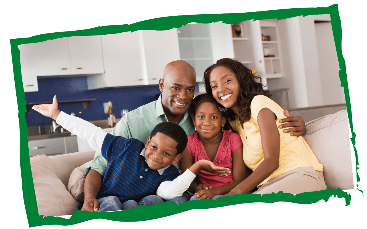 Happy family at home in Cobb County