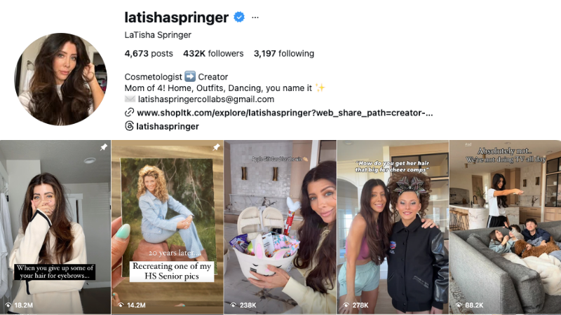 Latisha Springer - internet personality and MD Hair Labs eyebrow transplant patient