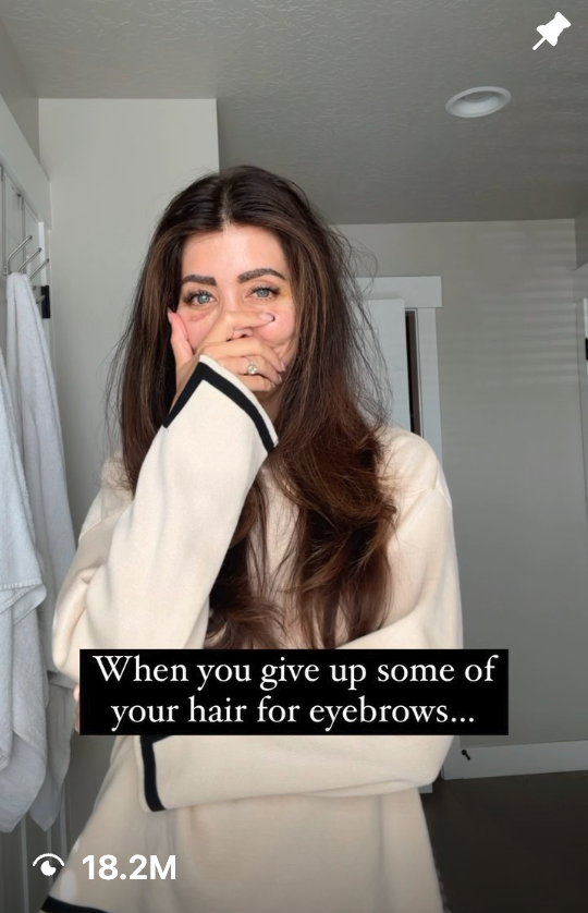 Latisha Springer viral eyebrow transplant reel - 18 million views