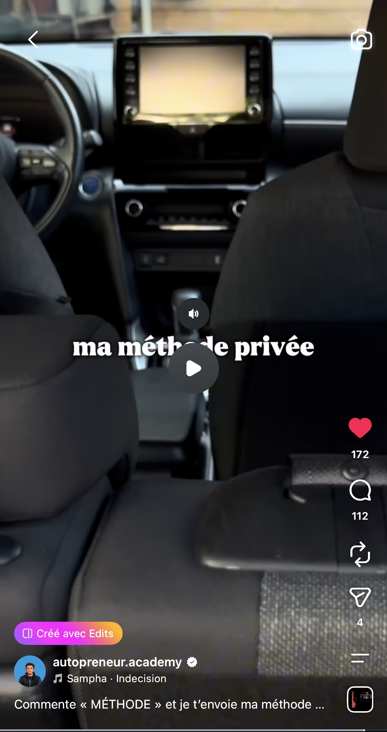 Reel de @autopreneur.academy : 172 j'aime, 112 commentaires