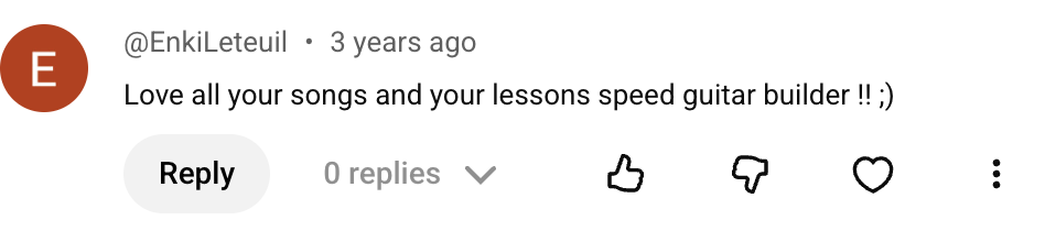 Guitar Speed Builder student testimonial