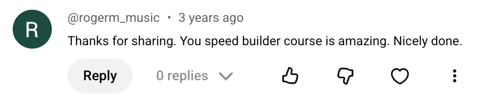 Guitar Speed Builder student testimonial