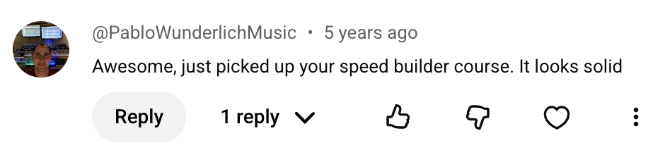 Guitar Speed Builder student testimonial