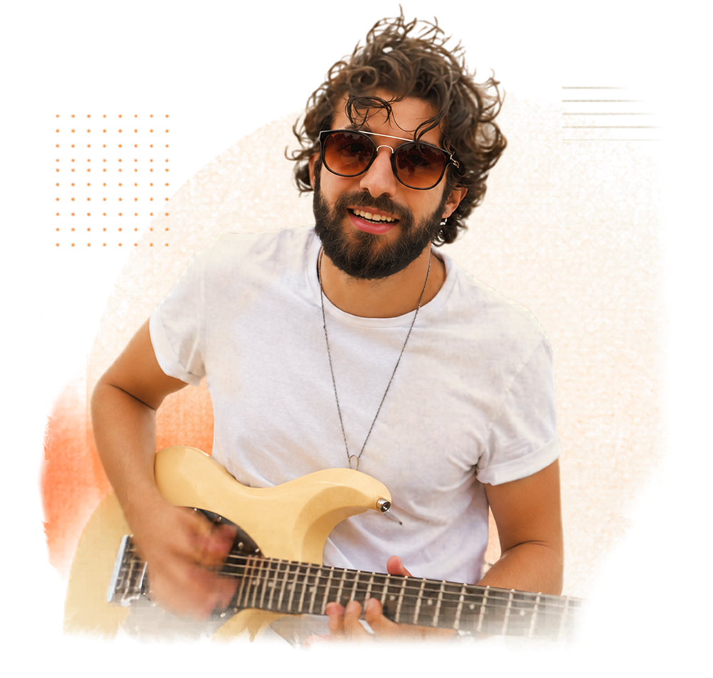 Roy Ziv playing guitar