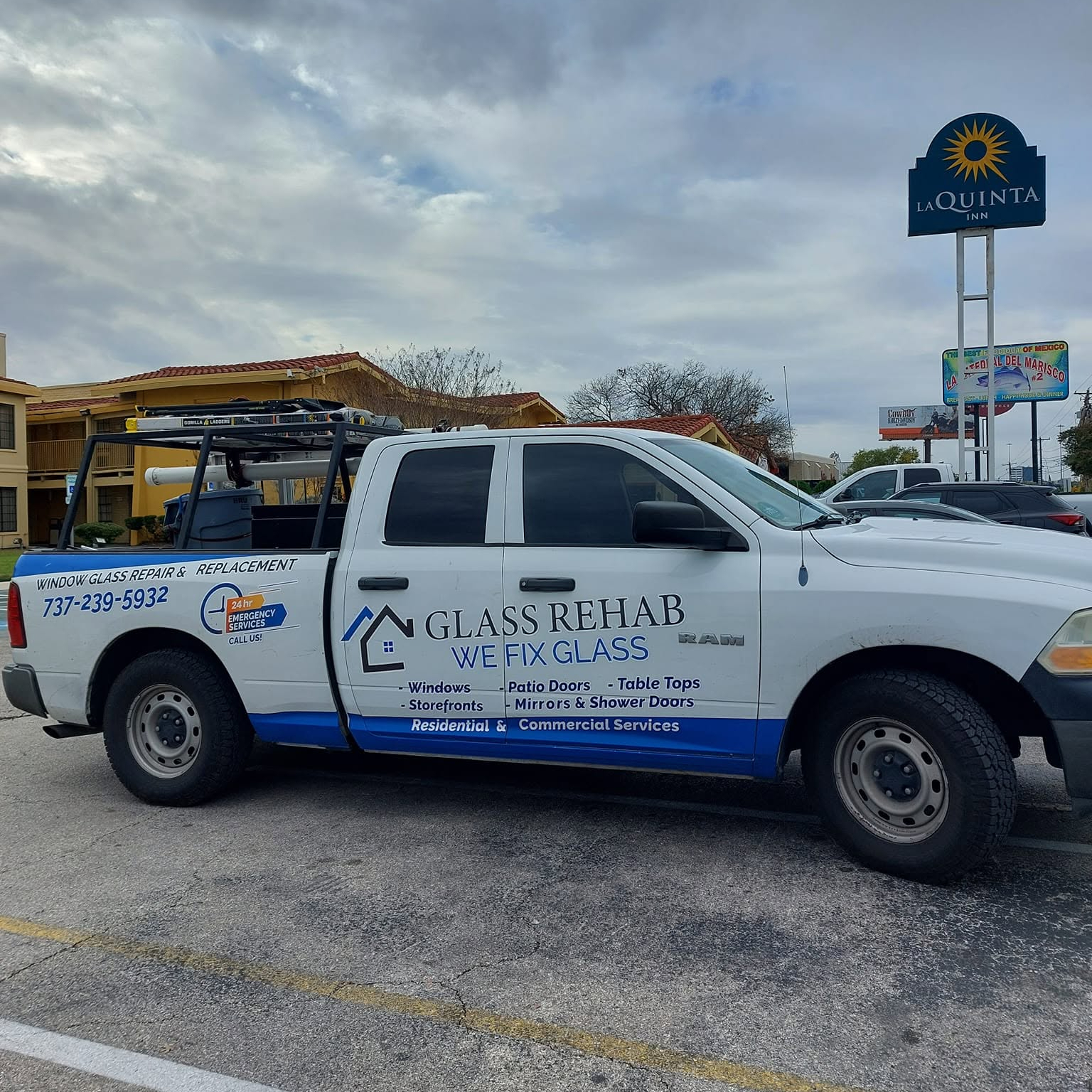 Glass Rehab McAllen Commercial Storefront and Mirror Service Truck