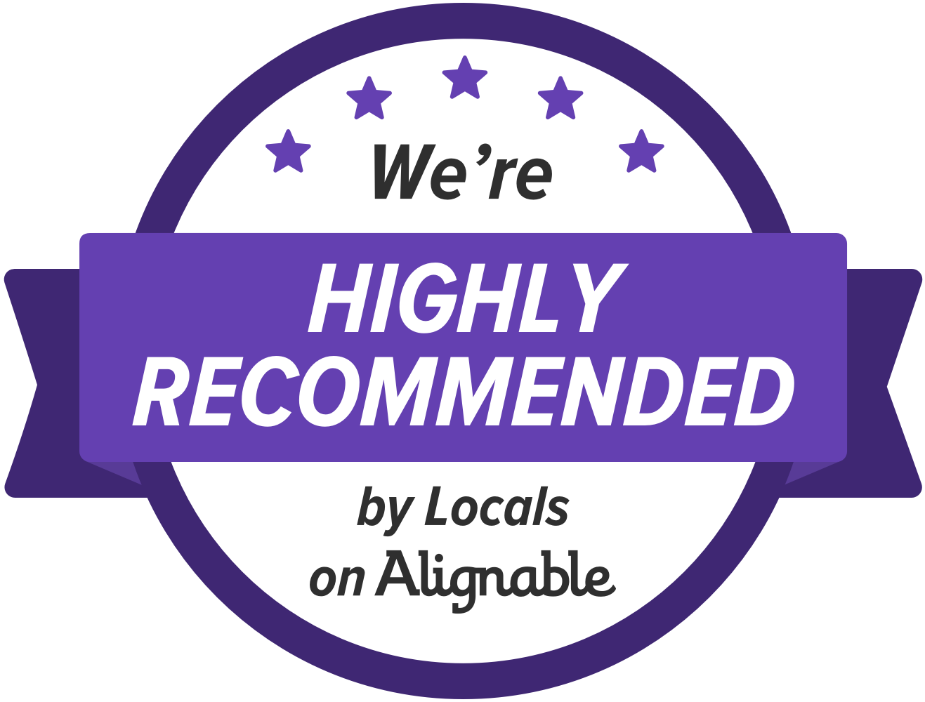 Highly Recommended by Locals on Alignable badge