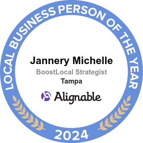 Alignable Local Business Person of the Year 2024 award badge