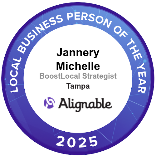 Alignable Local Business Person of the Year 2025 award badge