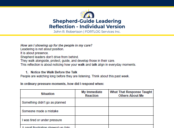 Preview of the individual version of the reflection worksheet