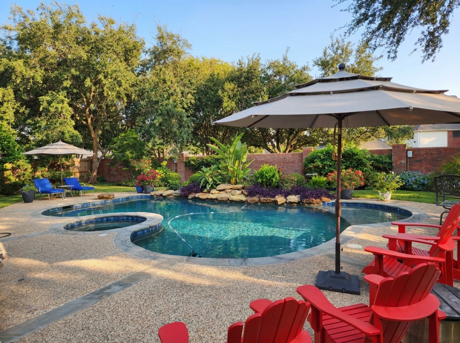 Luxury Houston pool maintained by AGS