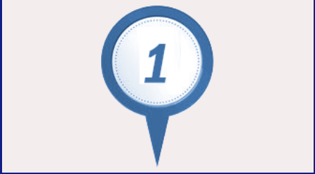 Sign with number one depicting first step to take after booking your appointment which is to register and fill intake forms.