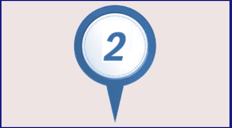 Sign with number two depicting second step after booking an appointment which is visit with the Dr.