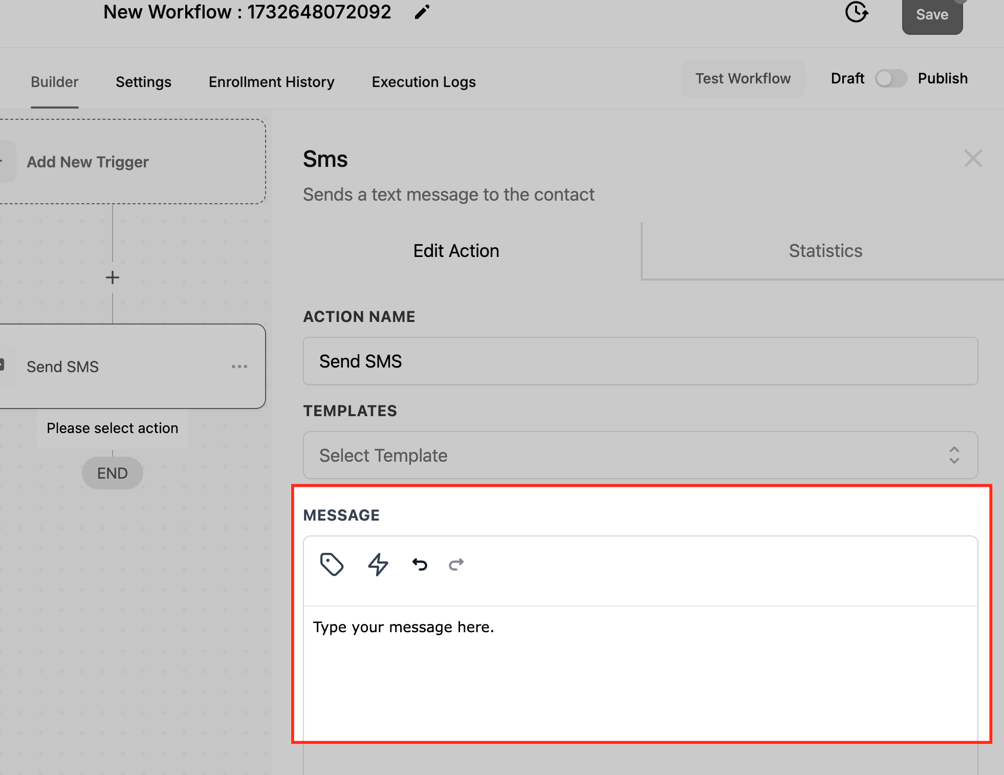 Redactar SMS con Custom Values en GoHighLevel